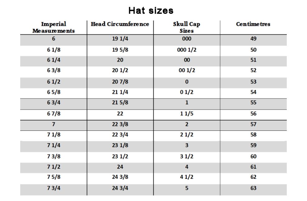 Size Charts - warmwellsaddlery.co.uk