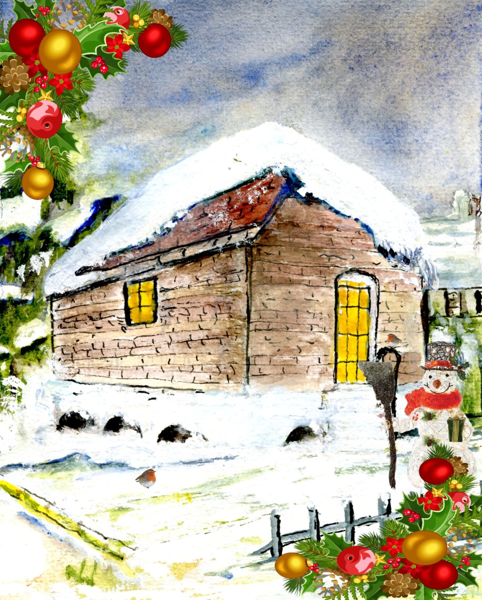 Shop painting Christmas